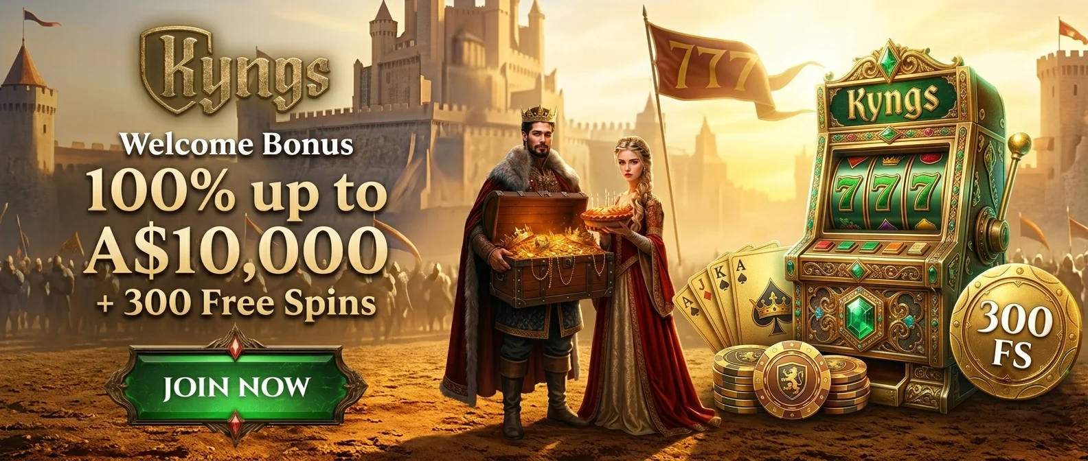 Kyngs Casino welcome bonus